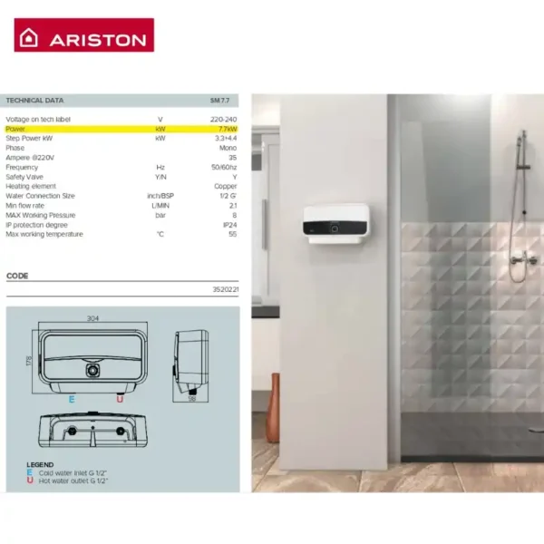 Ariston Aures 7.7 kW - China - Image 4