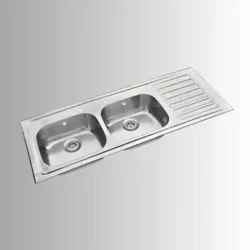 Double Bowl Sink with Drain Board