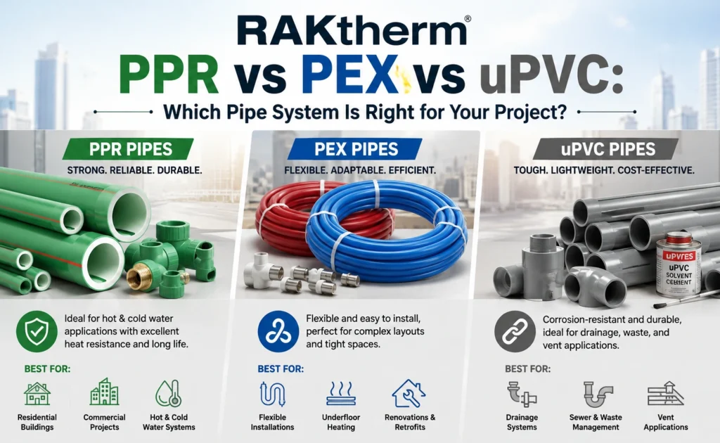 Raktherm PPR vs PEX vs uPVC